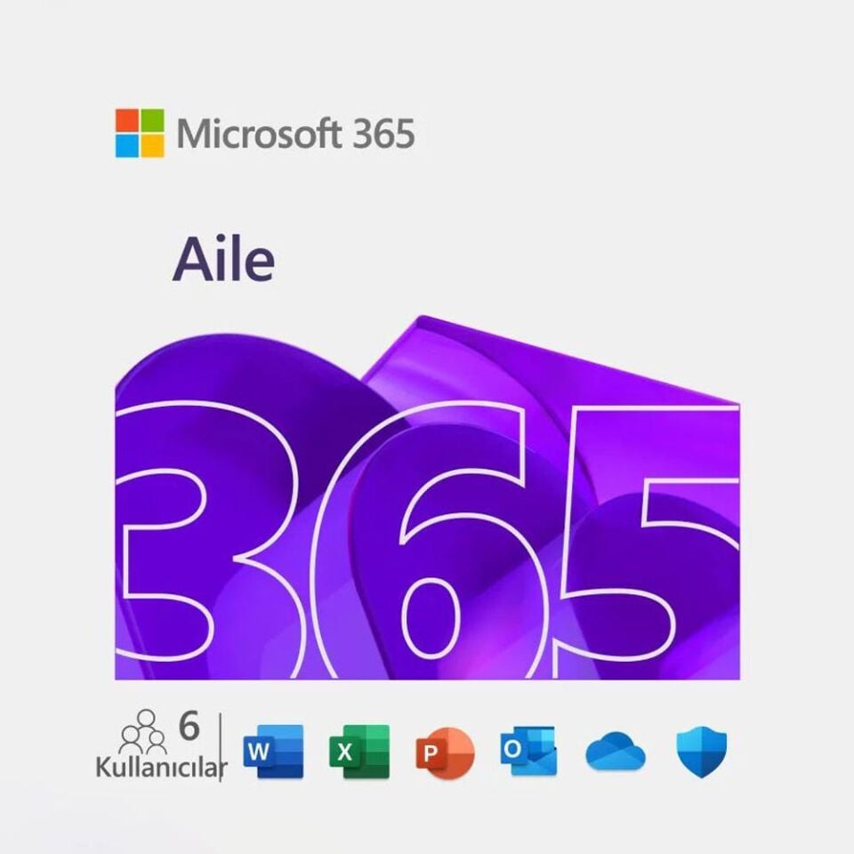 Online Microsoft 365 Aile (6 Kullanıcı -1 Yıl ) ( Dijital İndirilebilir Lisans )