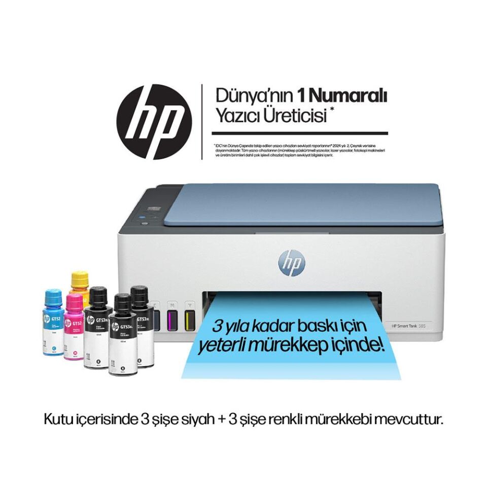 HP SMART TANK 585 ÇOK FONKSİYONLU KABLOSUZ MÜREKKEP TANKLI YAZICI