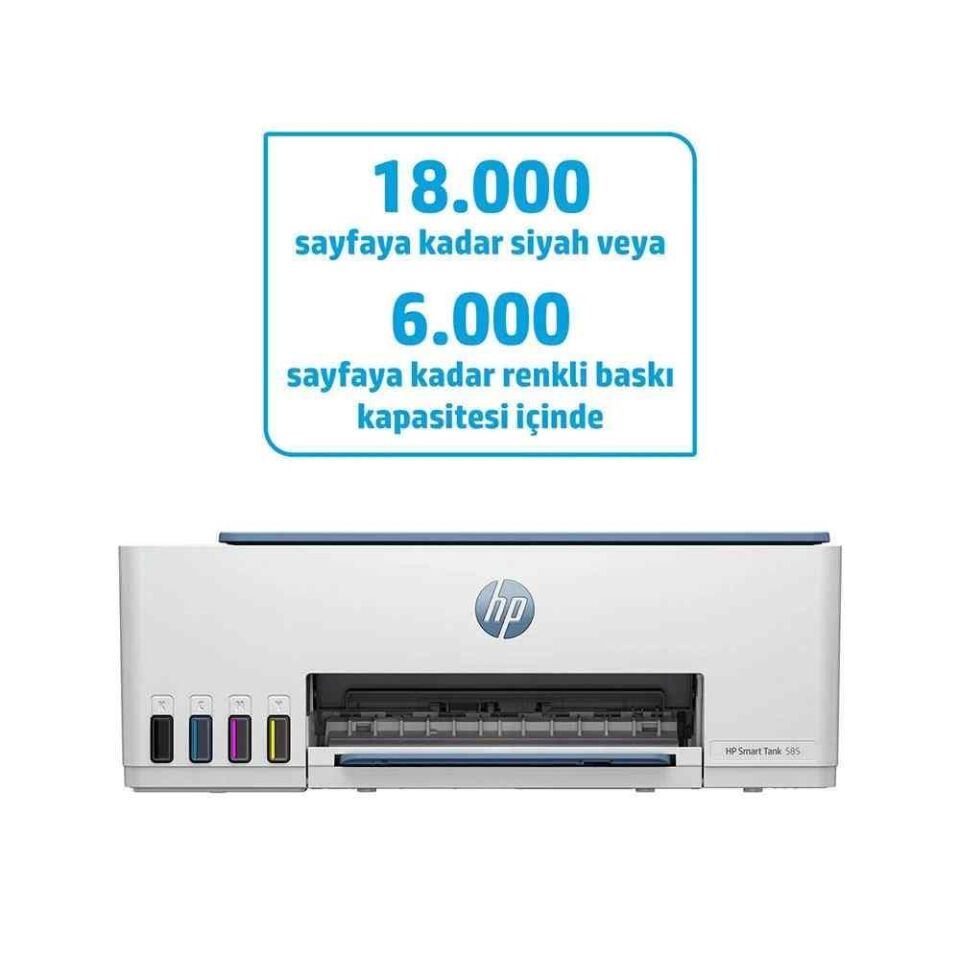 HP SMART TANK 585 ÇOK FONKSİYONLU KABLOSUZ MÜREKKEP TANKLI YAZICI