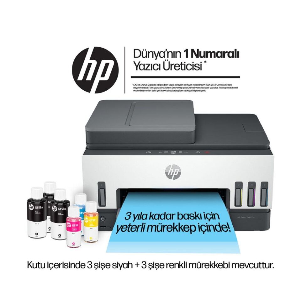 HP SMART TANK 790 ÇOK FONKSİYONLU FAKS / ADF / DUBLEKS KABLOSUZ MÜREKKEP TANKLI YAZICI